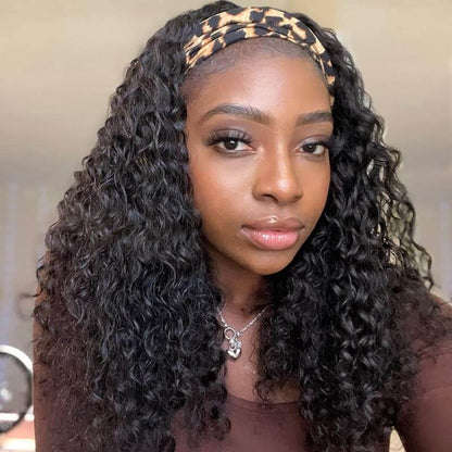 Deep Wave Headband Wigs Human Hair With Headband For Women| Beginner Friendly
