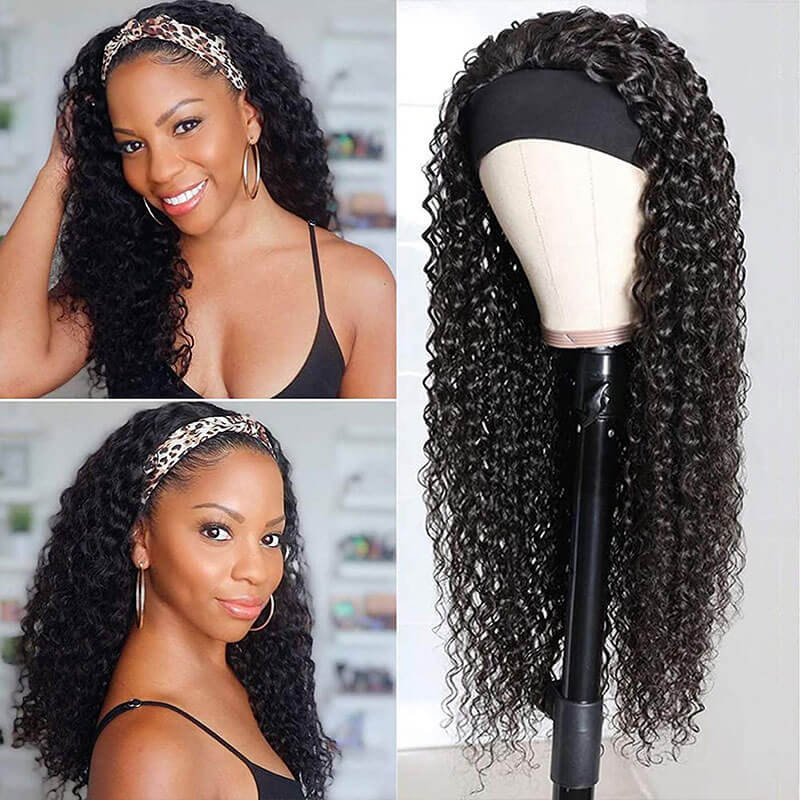 Deep Wave Headband Wigs Human Hair With Headband For Women| Beginner Friendly