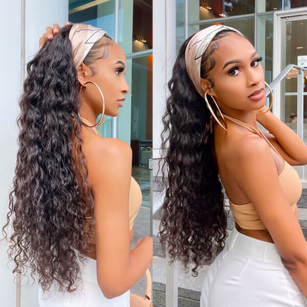 Deep Wave Headband Wigs Human Hair With Headband For Women| Beginner Friendly
