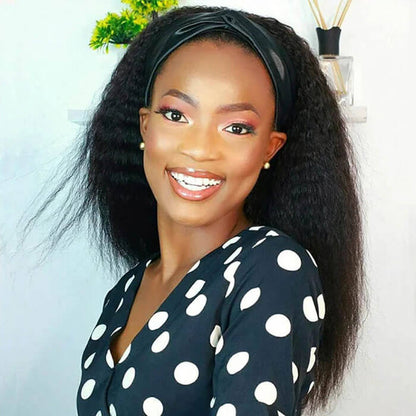 Subella Hair Kinky Straight Headband Wig Glueless Wigs Human Hair Headband Wigs For Women