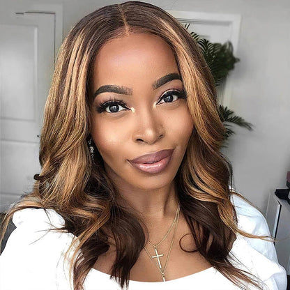 Highlight Blonde Bob Wig Pre Plucked 13x4 13x6 HD Lace Front Body Wave Human Hair Short Bob Wigs
