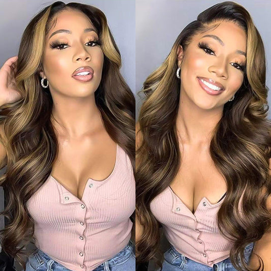 Highlight Wigs #4/27 Straight/Body Wave Upgrade 8x5 Pre Cut HD Lace Put On And Go Glueless Human Hair Wigs