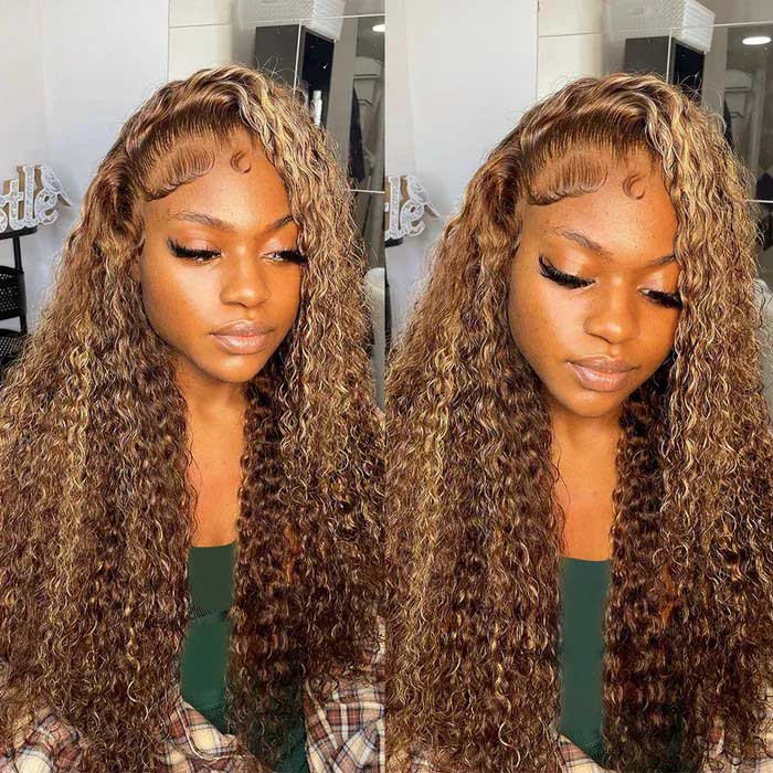 [$299 = 2 Wigs] Grey Body Wave 13x4 Lace Front Wig & P4/27 Highlight Blonde Brown Curly Wig Special Offer