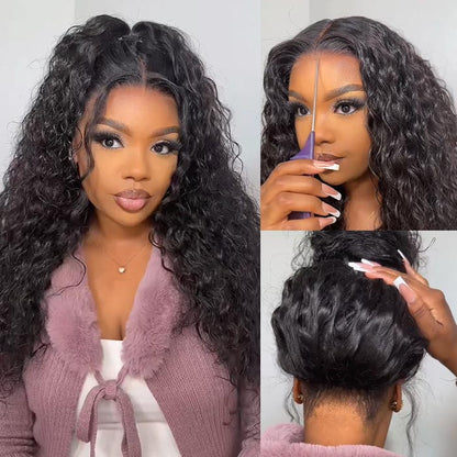 [BOGO] Invisi-String Snug Fit 360 HD Lace Frontal Glueless Wig Curly Human Hair Wig for Women Special Offer