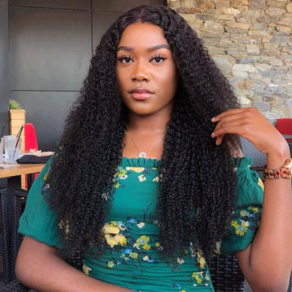 13x6 Lace Front Wig Curly Human Hair Wig HD Transparent Kinky Curly Lace Front Wig