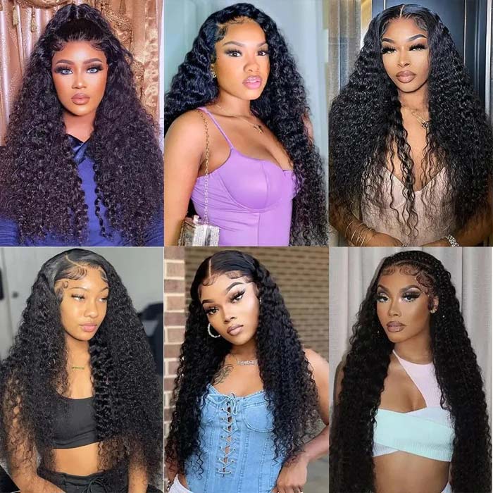 Kinky Curly Virgin Hair Weave 3 Bundles With 13*4 Lace Frontal