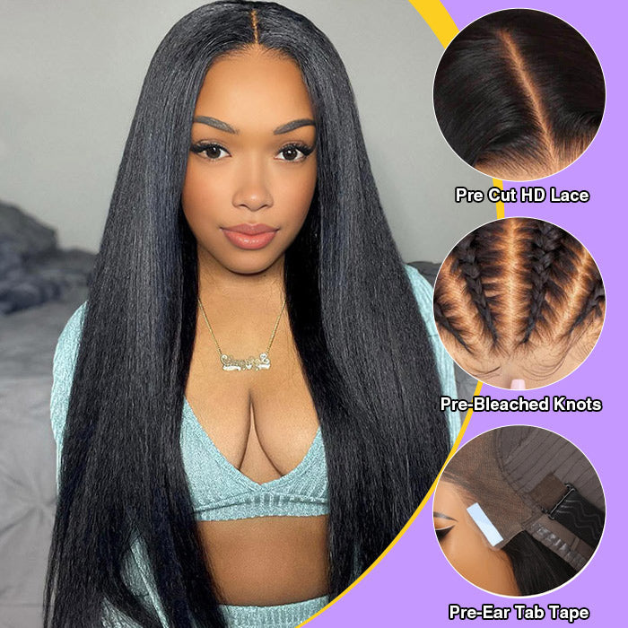 Kinky Straight 13x4 Pre Cut HD Lace Front Wig 13x6 Full Lace Pre-All Glueless Wig