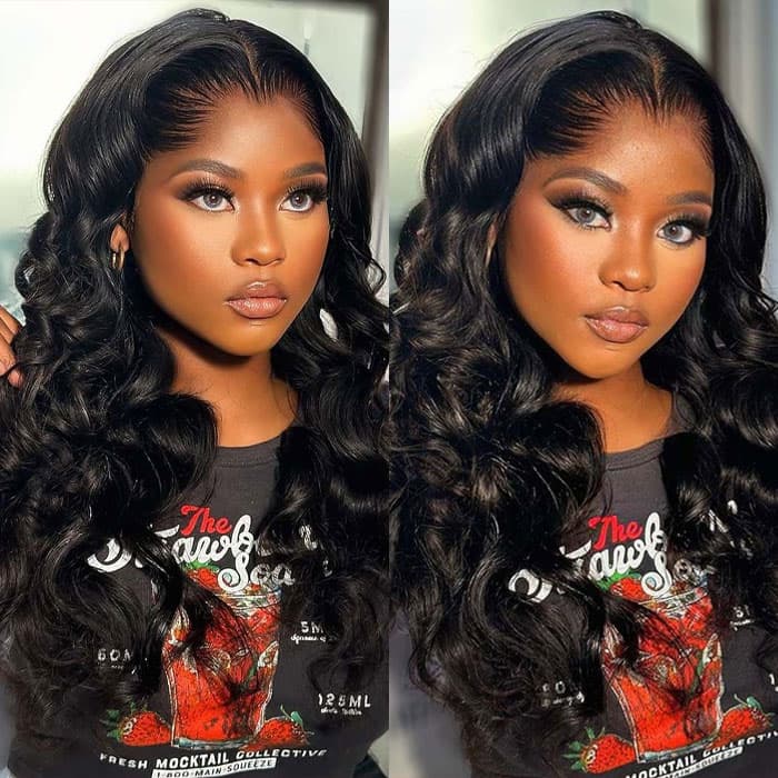 Lagos Hairline Body Wave Glueless Human Hair Wigs Widows Peak 13x4/13x6 HD Lace Front Wig