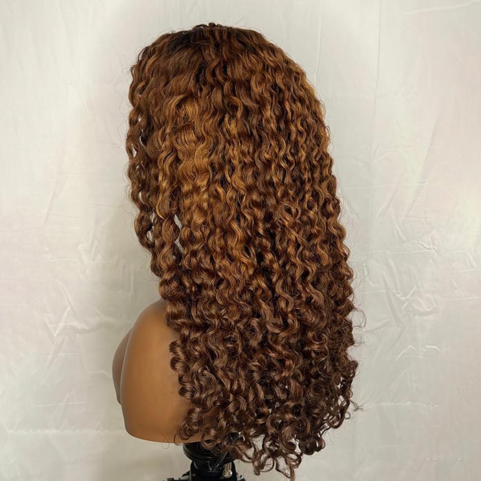 Limited Design | Coily Curly 4C Edges Wig Black Brown Ombre Glueless HD Lace Wig Realistic Hairline