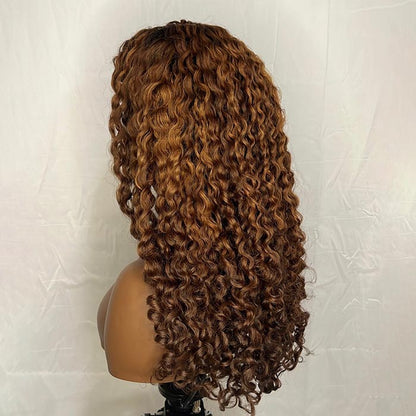 Limited Design | Coily Curly 4C Edges Wig Black Brown Ombre Glueless HD Lace Wig Realistic Hairline