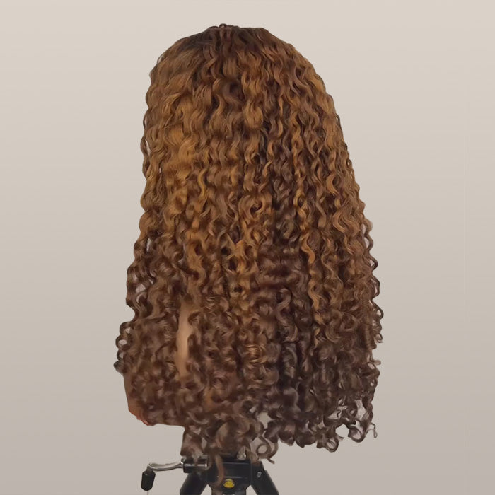 Limited Design | Coily Curly 4C Edges Wig Black Brown Ombre Glueless HD Lace Wig Realistic Hairline