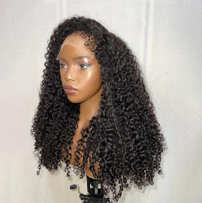 NEW Kinky Curly 4C Edges Realistic Hairline 8x5/360 Pre Cut HD Lace Frontal Glueless Human Hair Wigs