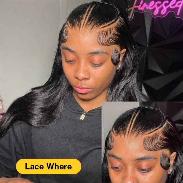 Pre Braided Glueless Wig 13x4 HD Lace Front Straight Human Hair Wigs Pre-All Wig