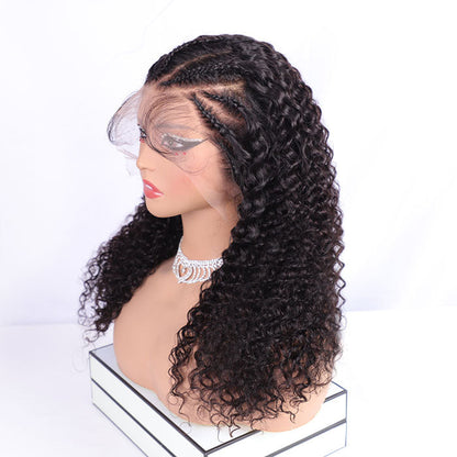 Pre Braiding Hairstyle Curly 180% Density 13x4 Lace Front Wig Braide Human Hair Wigs