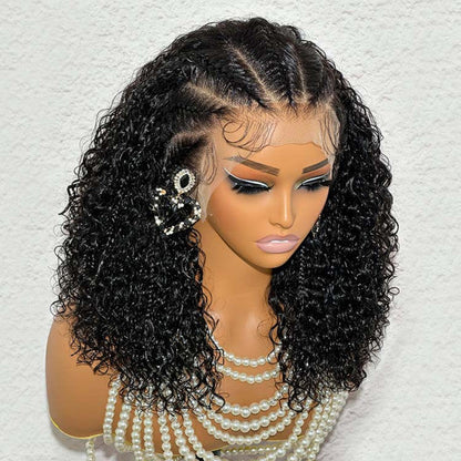 Pre Braiding Hairstyle Curly 180% Density 13x4 Lace Front Wig Braide Human Hair Wigs