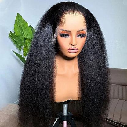 Preshaped M Lagos Hairline Kinky Straight Wig Widows Peak 13x4/13x6 Skin Melt Glueless Wig