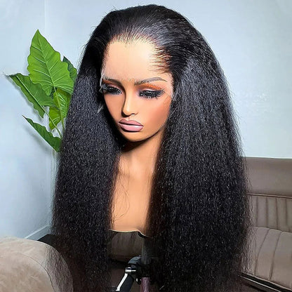 Preshaped M Lagos Hairline Kinky Straight Wig Widows Peak 13x4/13x6 Skin Melt Glueless Wig