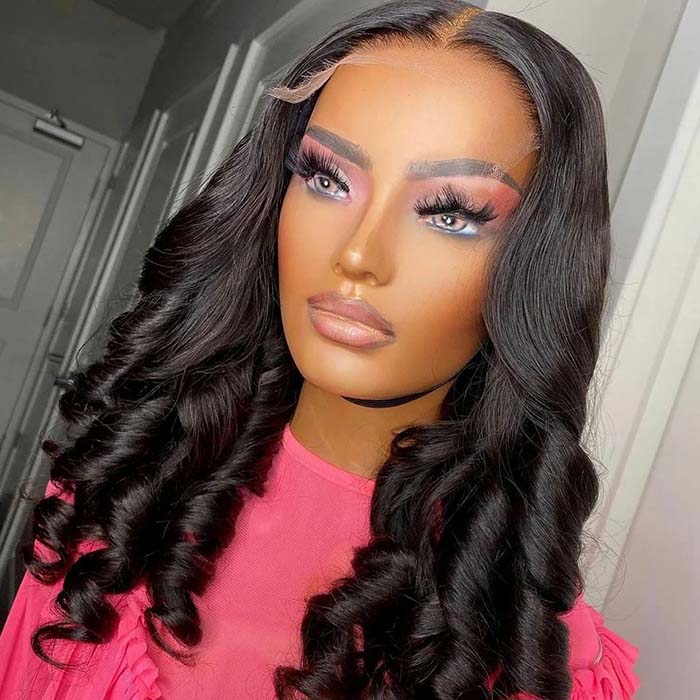 Romance Curl 3D Body Wave Skinlike Pre Cut HD Lace Front Wig Pre Bleached Knots Glueless Wig