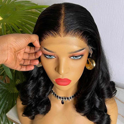 Romance Curl 3D Body Wave Skinlike Pre Cut HD Lace Front Wig Pre Bleached Knots Glueless Wig