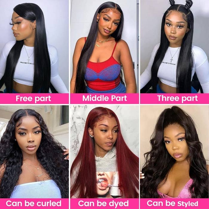 Straight Human Hair 3 Bundles With 4x4 Lace Closure