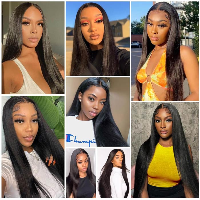 Straight Human Hair 3 Bundles With 4x4 Lace Closure