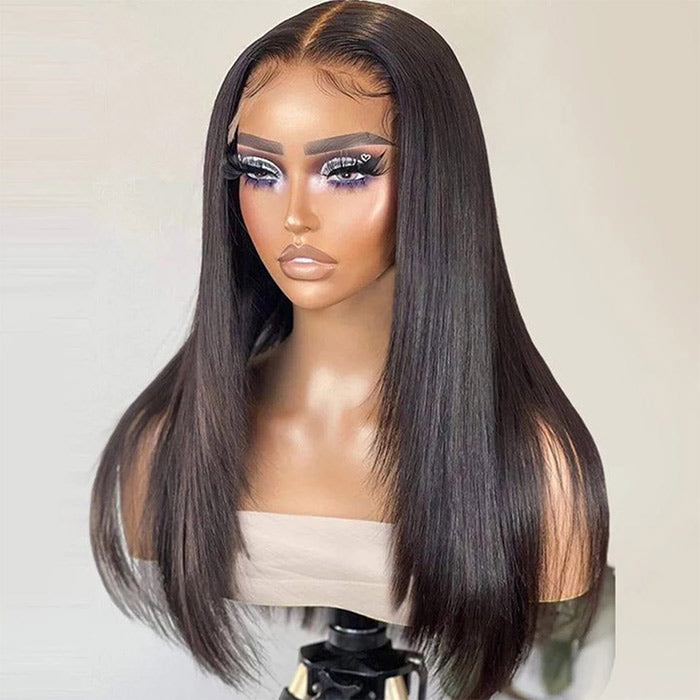 Straight Layer Cut Human Hair Wigs Inner Buckle Butterfly Layered Haircuts 13x4 Lace Front Wig