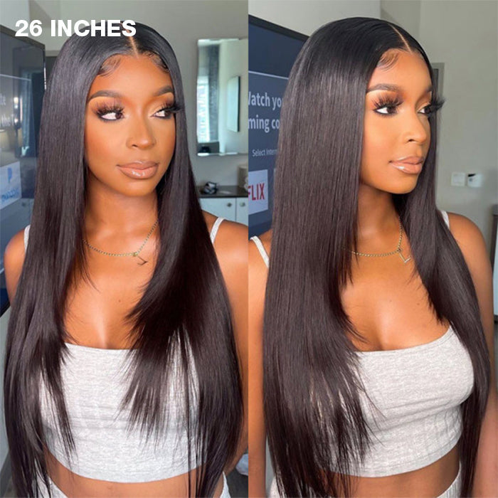 Straight Layer Cut Human Hair Wigs Inner Buckle Butterfly Layered Haircuts 13x4 Lace Front Wig