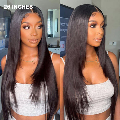 Straight Layer Cut Human Hair Wigs Inner Buckle Butterfly Layered Haircuts 13x4 Lace Front Wig