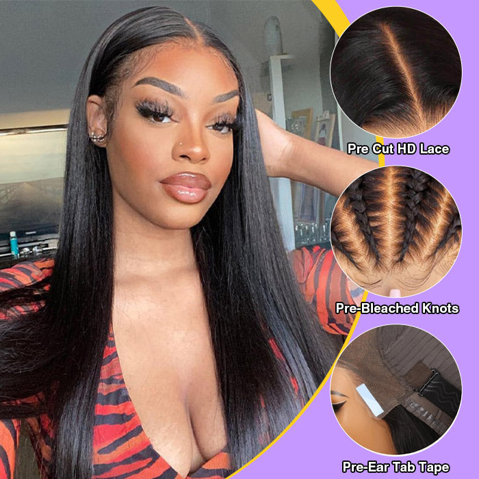 13x4 Pre-All HD Lace Front Wig Body Wave/Straight Secure Wear Go Glueless Human Hair Wigs