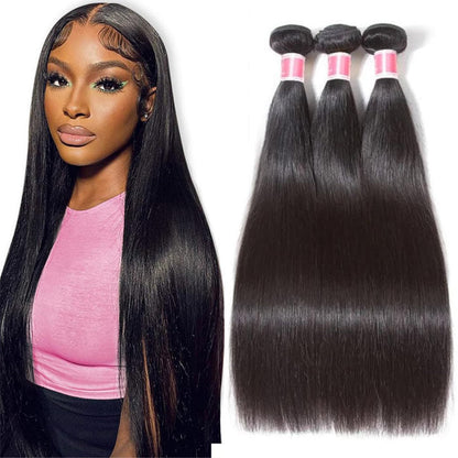 Straight Virgin Human Hair 3 Bundles 100% Unprocessed Virgin Human Hair Extension