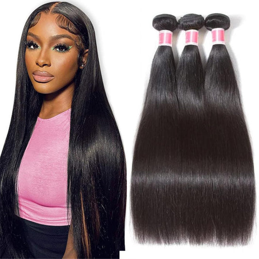 Straight Virgin Human Hair 3 Bundles 100% Unprocessed Virgin Human Hair Extension