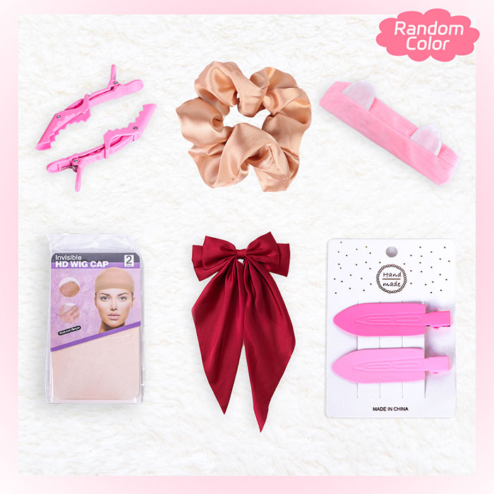 Subella Gifts Package Value $20 Includes 6 Gifts: Oversized Hair Bow Clips for Women, Wig Cap and so on
