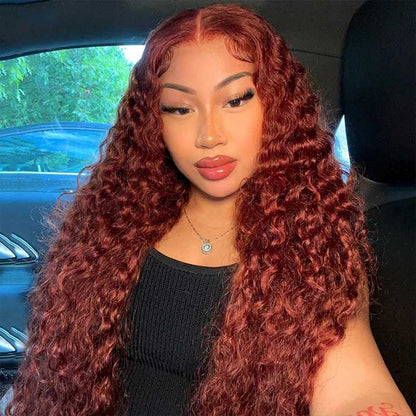 Subella Hair| 8x5 HD Lace Put On And Go Glueless Wigs Reddish Brown Body Wave & Water Wave Pre-Cut Lace