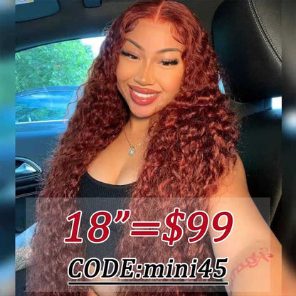 Subella Hair| 8x5 HD Lace Put On And Go Glueless Wigs Reddish Brown Body Wave & Water Wave Pre-Cut Lace