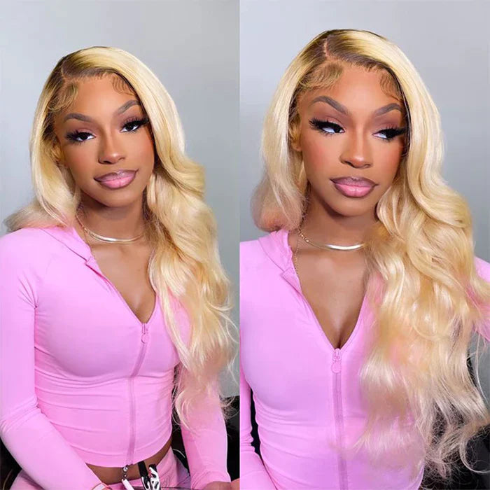 New In Ash Blonde Ombre Wigs Body Wave/Straight 13x4  HD Lace Front Human Hair Wigs 180% Density