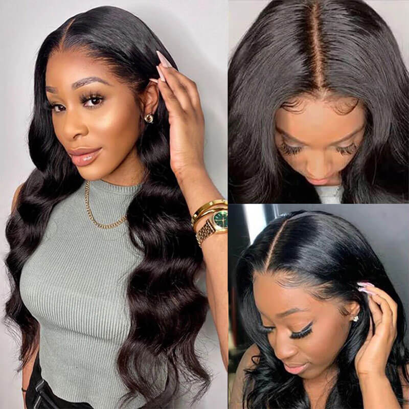 Subella Hair T Part HD Transparent Lace Wig Body Wave Human Hair