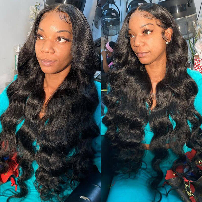 Subella Hair T Part HD Transparent Lace Wig Body Wave Human Hair