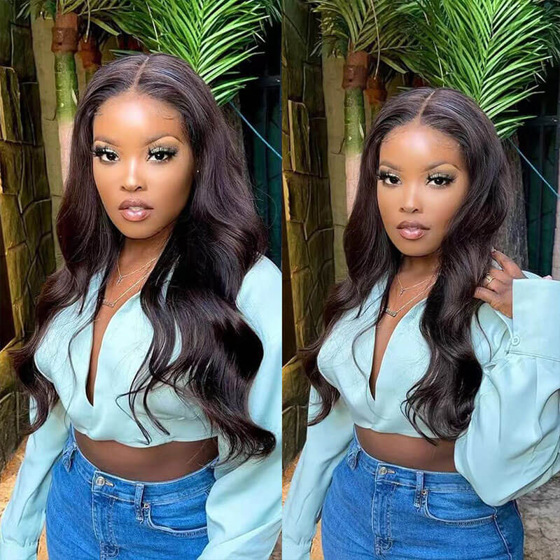 Subella Hair T Part HD Transparent Lace Wig Body Wave Human Hair