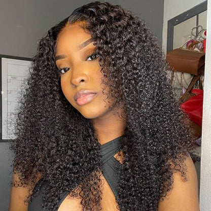 T Part Lace Wig HD Transparent Lace Wig Afro Kinky Curly Human Hair Wigs