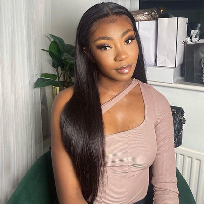 Subella Hair HD Transparent T Part Lace Wig Straight Human Hair