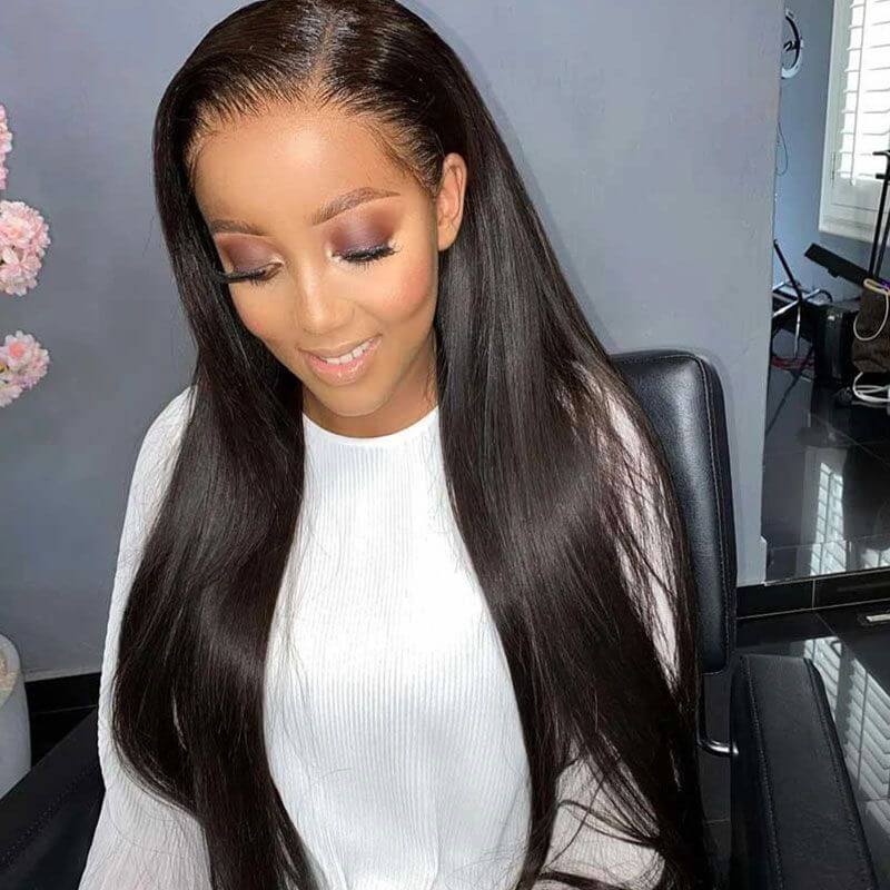 Subella Hair HD Transparent T Part Lace Wig Straight Human Hair