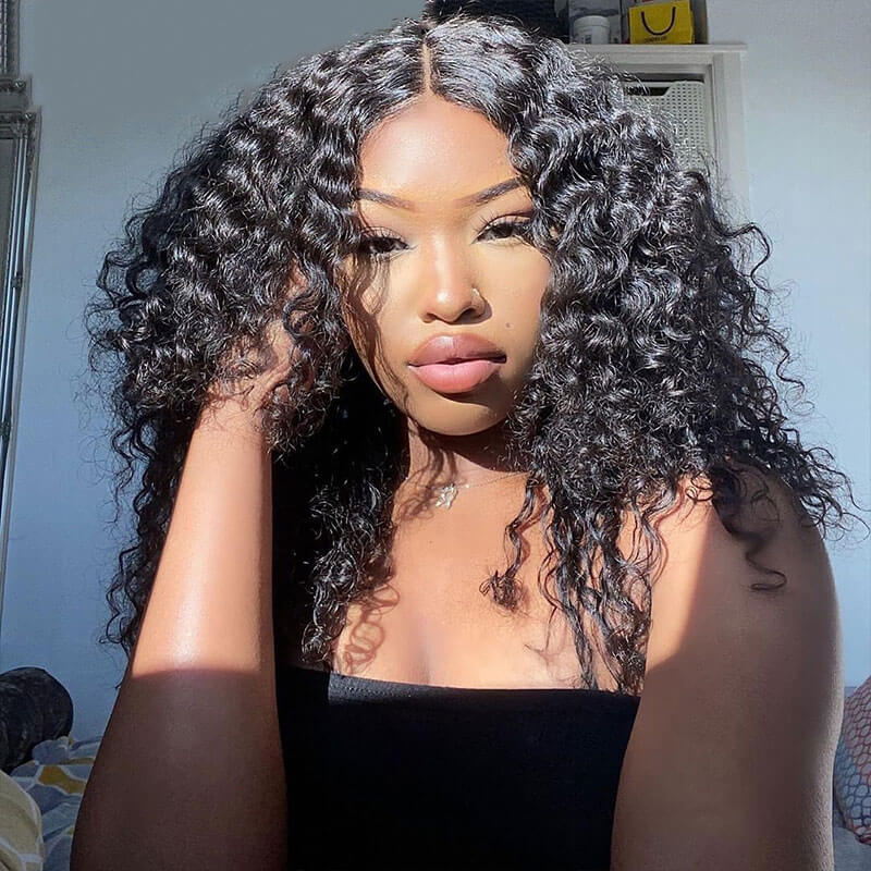 Water Wave Wig HD Transparent Lace Front Wig T Part Lace Wig