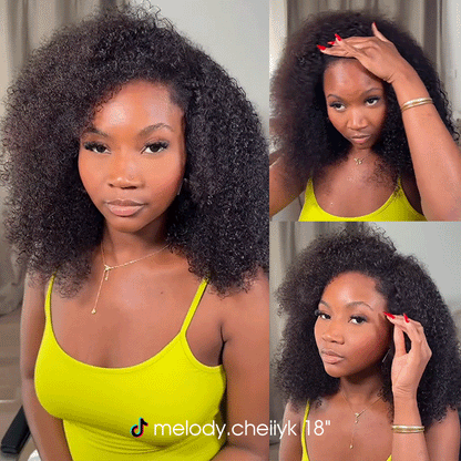 Limited Design | 4C Hairline Jerry Curly Wig 220% Density Glueless HD Lace Kinky Edges Afro Kinky Curly Human Hair Wigs