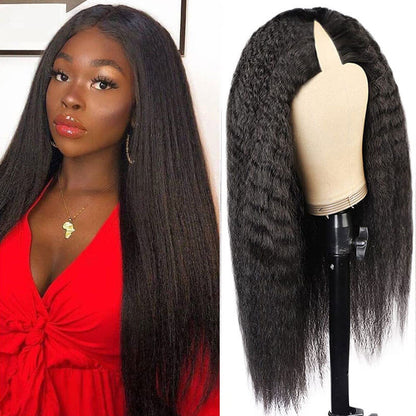 Subella Glueless V Part 0 Skill Needed Wig Beginner Friendly Natural Scalp Kinky Straight Human Hair