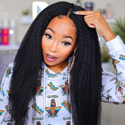 Subella Glueless V Part 0 Skill Needed Wig Beginner Friendly Natural Scalp Kinky Straight Human Hair