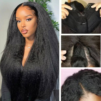 Subella Glueless V Part 0 Skill Needed Wig Beginner Friendly Natural Scalp Kinky Straight Human Hair