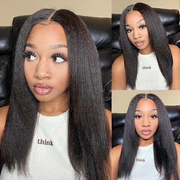 Subella Glueless V Part 0 Skill Needed Wig Beginner Friendly Natural Scalp Kinky Straight Human Hair