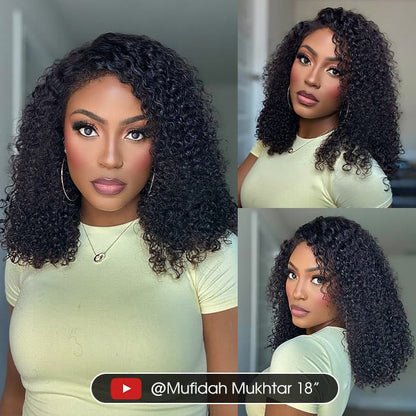 300% Density Popping Curly Glueless HD Lace Front Wig Pre Bleached Ready To Go Human Hair Wigs