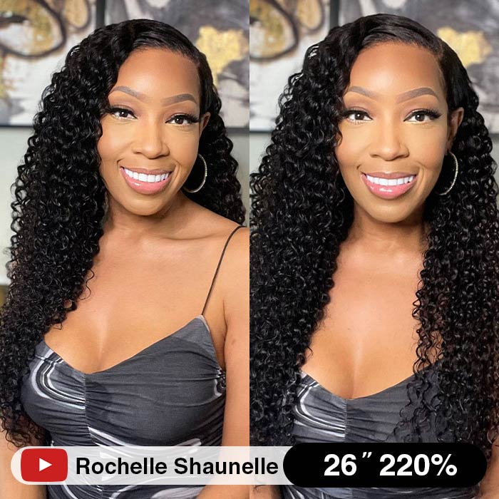 13x6 HD Full Lace Frontal Wigs Invisible HD Lace Curly Front Wigs Pre Bleached Knots Plucked Hairline