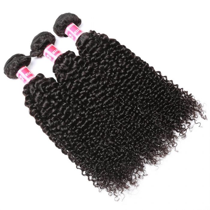 Curly Virgin Human Hair Weft 3 Bundles 100% Unprocessed Virgin Human Hair Extension